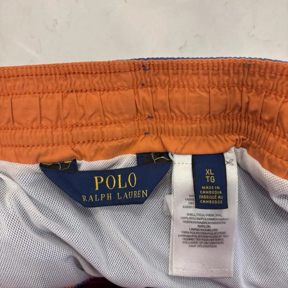 Polo Sport Ralph Lauren Mesh Lined Drawstring Swim Trunks Shorts Cobalt Blue XL